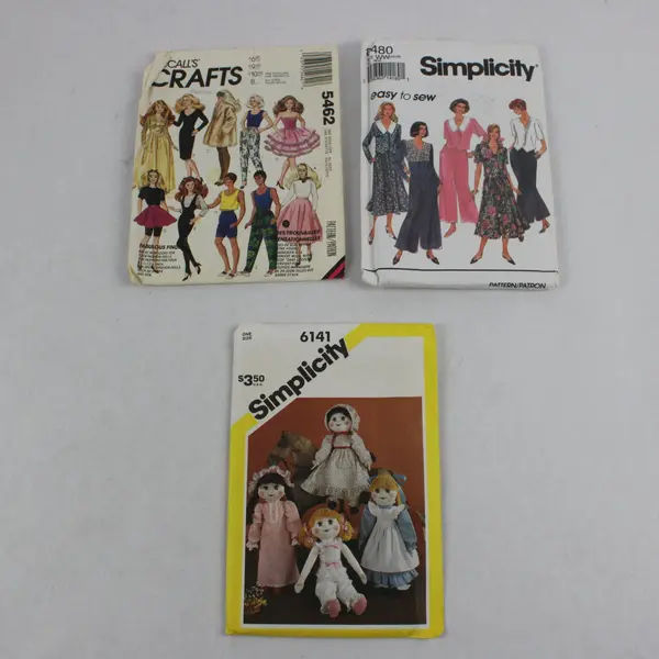 Lot 3 Vintage Sewing Patterns Simplicity 8480 McCall's 5462 Simplicity 6141