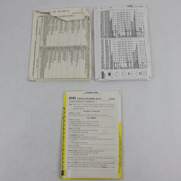 Lot 3 Vintage Sewing Patterns Simplicity 8480 McCall's 5462 Simplicity 6141