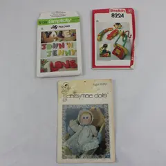 Lot of 3 Vintage Sewing Patterns Simplicity 8224 8139 Daisymae Dolls Sunrise