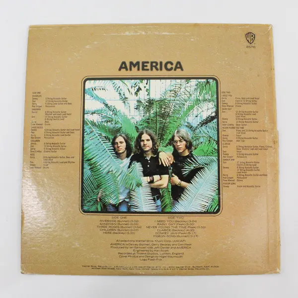 America Warner Bros. Records BS 2576 12" Vinyl LP