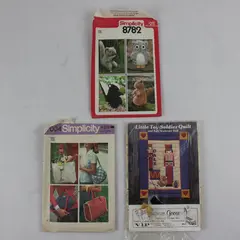 Lot of 3 Sewing Patterns Simplicity 8782 7004 Little Toy Soldier Quilt Doll
