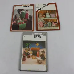 Lot of 3 Simplicity Sewing Patterns Christmas Table Runner Doll 9649 8776 5615