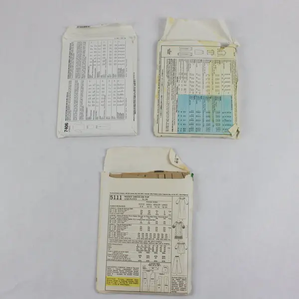 Vintage Lot of 3 Sewing Patterns McCall's 7673 5111 Simplicity 7406 Mixed Sz