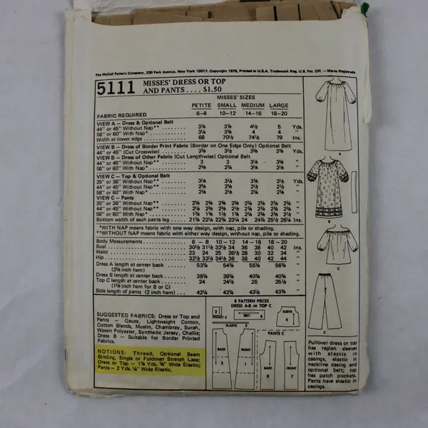 Vintage Lot of 3 Sewing Patterns McCall's 7673 5111 Simplicity 7406 Mixed Sz