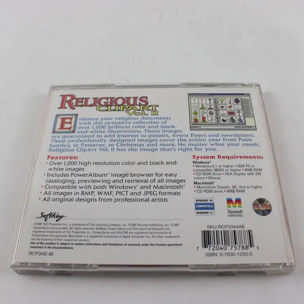 SoftKey Religious Clipart Vol. 2 CD-ROM Windows 3.1/95 Mac