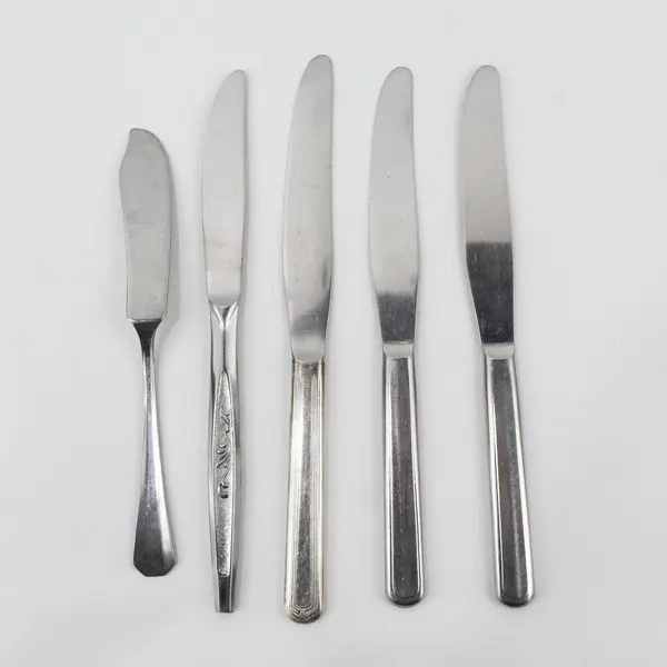Lot of 5 Stainless Steel Dinner Butter Knives Intl Silver Silco Wallco