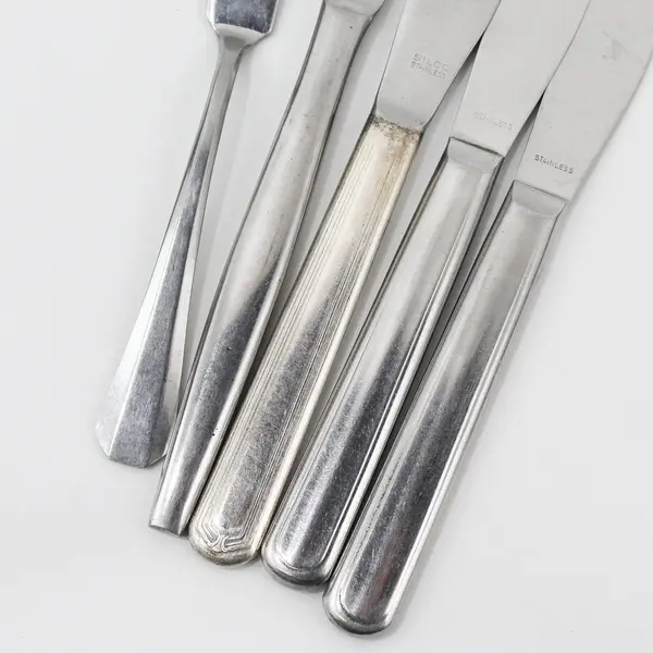 Lot of 5 Stainless Steel Dinner Butter Knives Intl Silver Silco Wallco