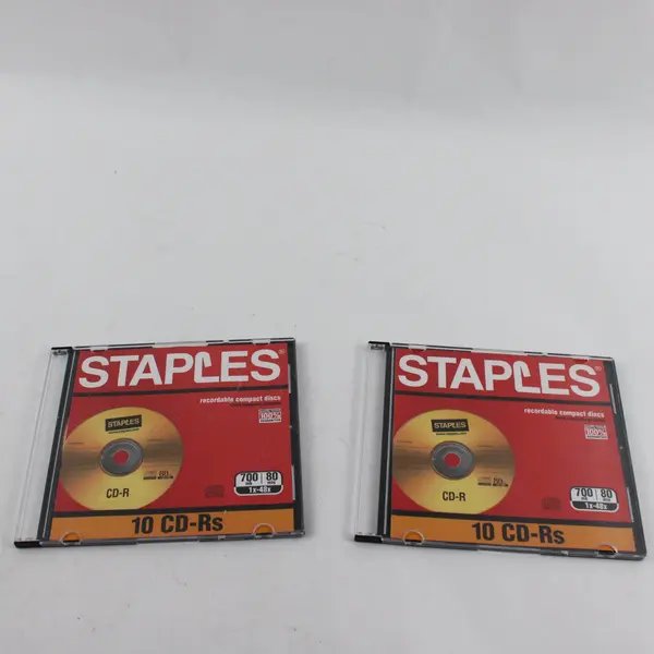 Lot of Two Cases of 10 CD-Rs Staples Recordable 700 MB/ 80 min