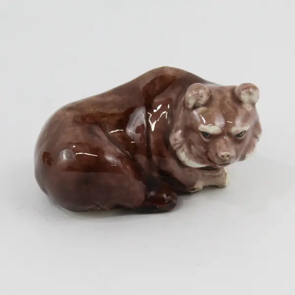 Set of 3 Vintage Ceramic Brown Bear Figurines