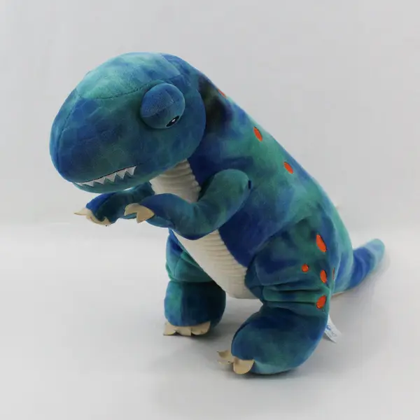 Hug Fun Blue Dinosaur With Orange Dots Plush Toy 14"