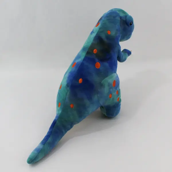 Hug Fun Blue Dinosaur With Orange Dots Plush Toy 14"