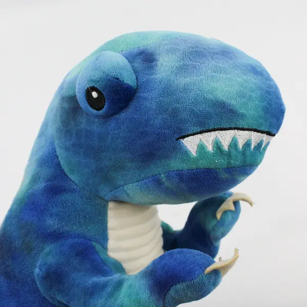 Hug Fun Blue Dinosaur With Orange Dots Plush Toy 14"
