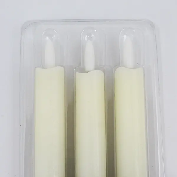  Lot of 6 LED Flameless Flickering Taper Candles Battery Operated