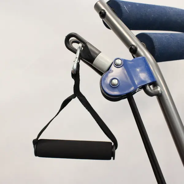 Chair Gym Blue Seated Home Exerciser Padded Seat Compact Resistance Trainer