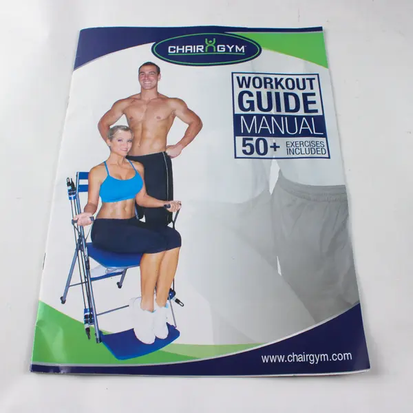 Chair Gym Blue Seated Home Exerciser Padded Seat Compact Resistance Trainer