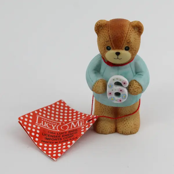 Lot of 3 Enesco Lucy & Me Birthday Number Bear Figurines 2 And 6 By Lucy Rigg
