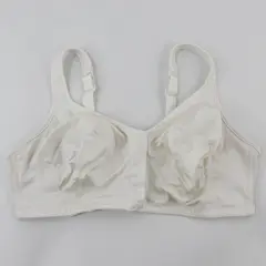 Just My Size White Unlined Wireless Bra Women's Size 42DD