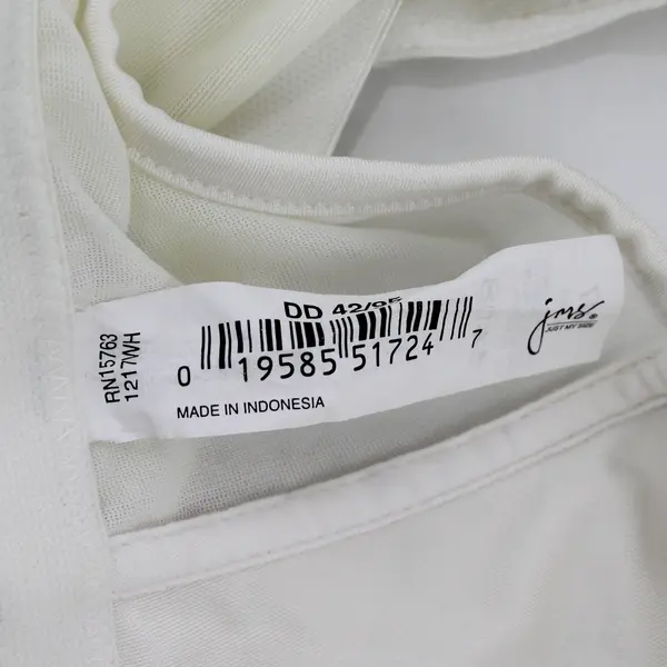 Just My Size White Unlined Wireless Bra Women's Size 42DD