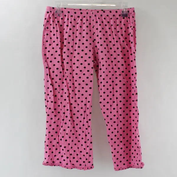 Twinklzzz Brown Polka Dot Pattern Pink Pajama Pants Girls' Large
