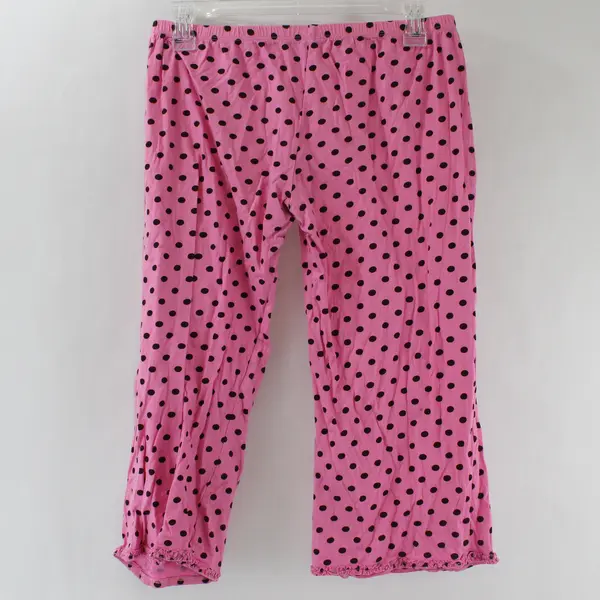 Twinklzzz Brown Polka Dot Pattern Pink Pajama Pants Girls' Large