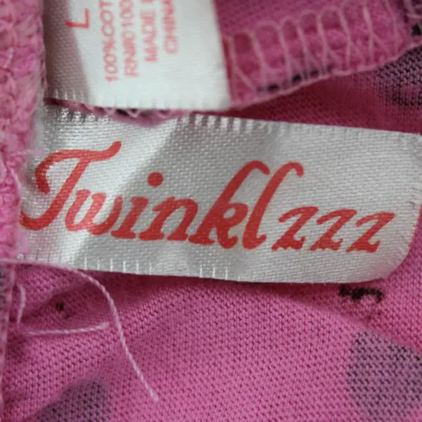 Twinklzzz Brown Polka Dot Pattern Pink Pajama Pants Girls' Large