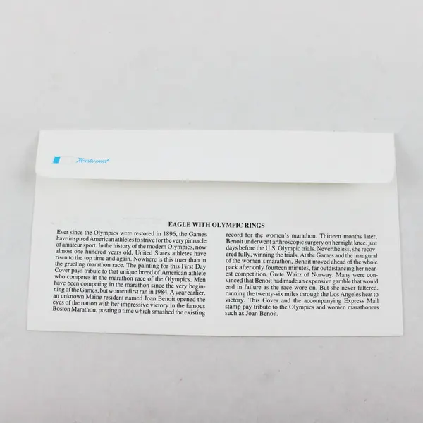 1991 Fleetwood First Day Cover $9.95 Eagle Olympic Rings Stamp SC #2541