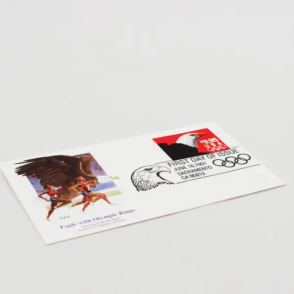 1991 Fleetwood First Day Cover $9.95 Eagle Olympic Rings Stamp SC #2541
