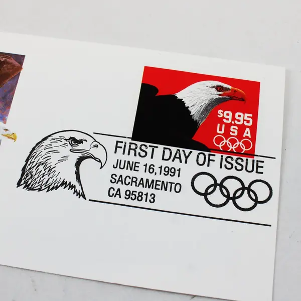 1991 Fleetwood First Day Cover $9.95 Eagle Olympic Rings Stamp SC #2541