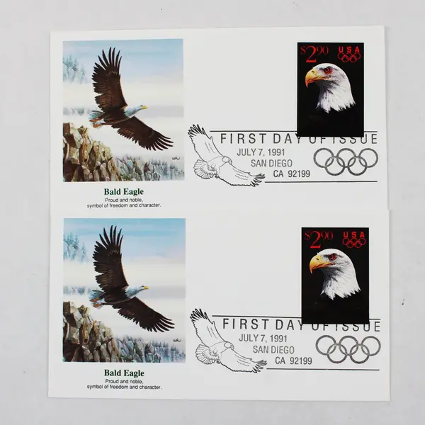 Lot Of 2 Eagle Olympic Rings $2.90 Stamp #2540 Fleetwood First Day Covers