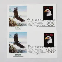 Lot Of 2 Eagle Olympic Rings $2.90 Stamp #2540 Fleetwood First Day Covers