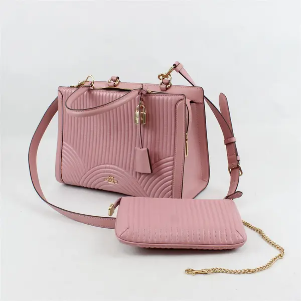 Coach Zoe Carryall Pink Quilted Leather Handbag Shoulder Bag