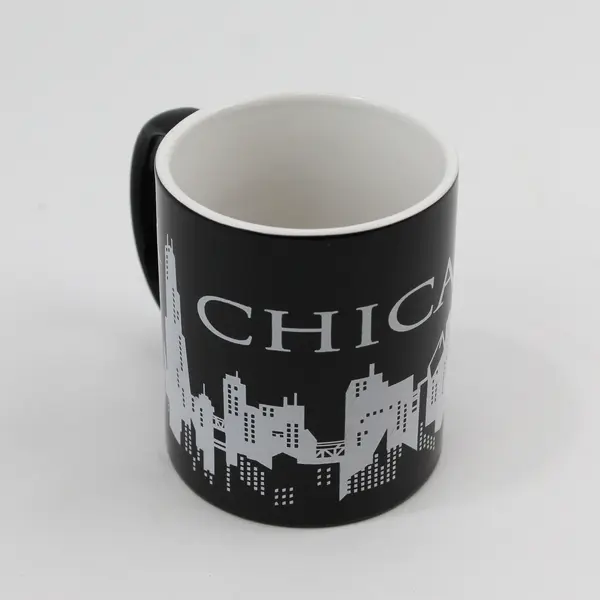  Chicago Skyline Black Coffee Mug White Skyline 