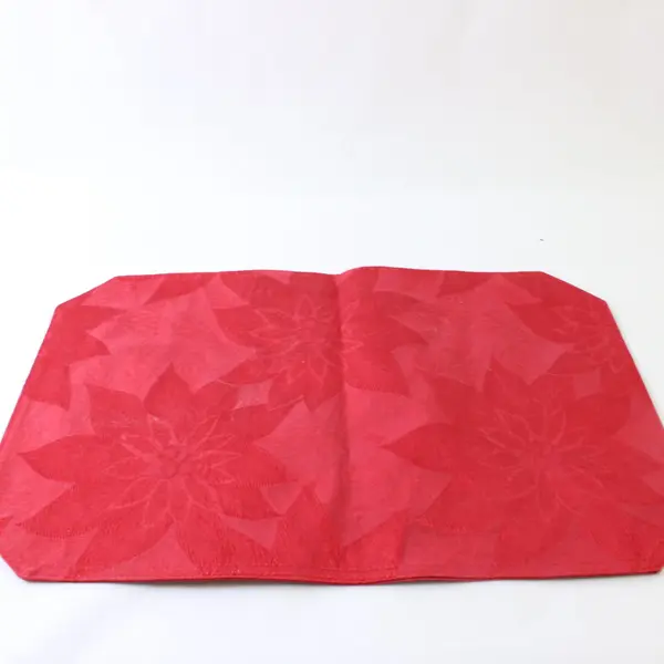 Set of 2 Trim A Home Red Poinsettia Placemats Holiday Table Decor