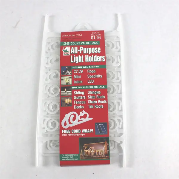 Lot of 4 Adams USA 26-Count All-Purpose Christmas Light Holders Clips