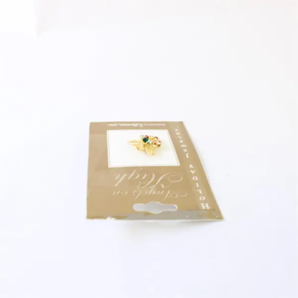 Roman Inc Angels on High Lapel Pin Green Red Clear Stones NWT