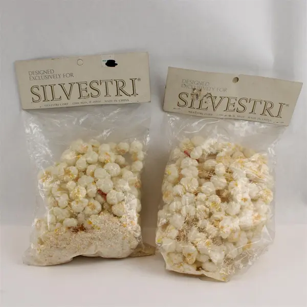 Lot of 2 Silvestri Plastic Popcorn Christmas String Garlands