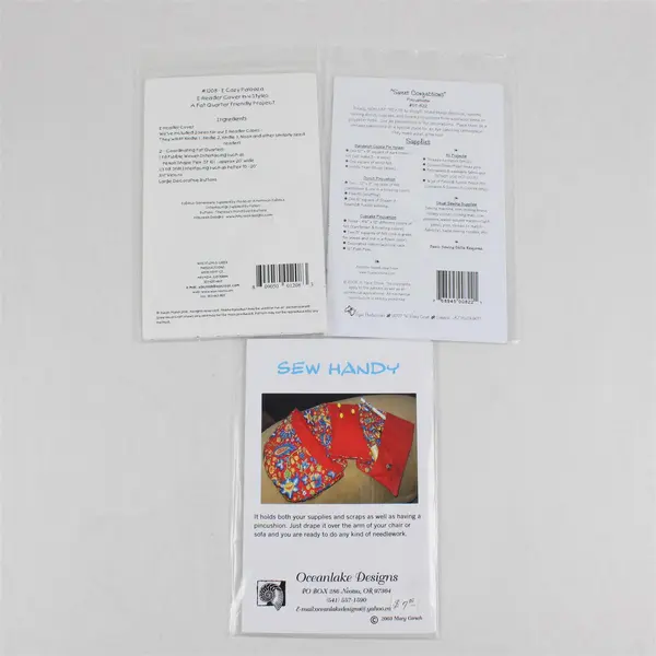 Lot of 3 Sewing Patterns E-Reader Cover & Pincushion Mixed Brands