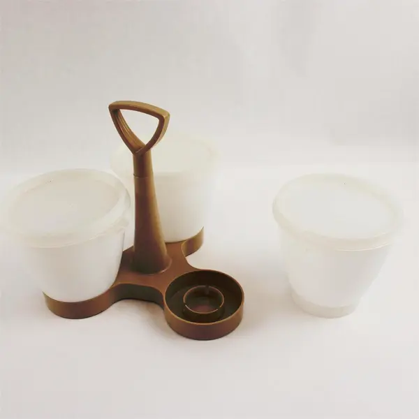 Vintage Tupperware 7-Piece Beige Condiment Caddy 758-2 733-5