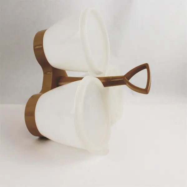 Vintage Tupperware 7-Piece Beige Condiment Caddy 758-2 733-5