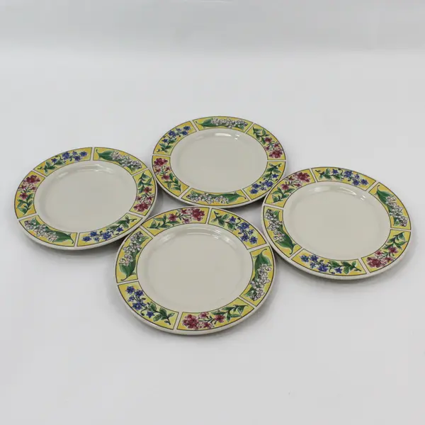 Set of 4 Sakura Majesticware Stoneware SPRING VALLEY  Bread Plates Sue Zipkin