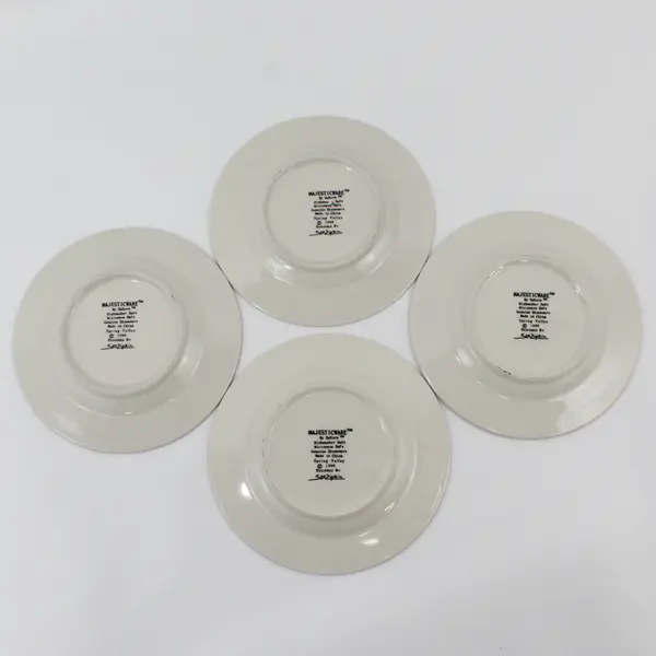 Set of 4 Sakura Majesticware Stoneware SPRING VALLEY  Bread Plates Sue Zipkin