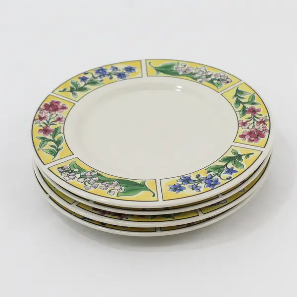 Set of 4 Sakura Majesticware Stoneware SPRING VALLEY  Bread Plates Sue Zipkin