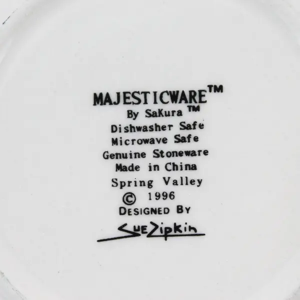 Set of 4 Sakura Majesticware Stoneware SPRING VALLEY  Bread Plates Sue Zipkin