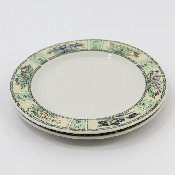 Set of 2 Farberware Chantilly Stoneware Salad Plates 7.5" 