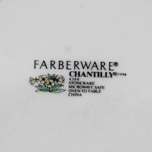 Set of 2 Farberware Chantilly Stoneware Salad Plates 7.5" 