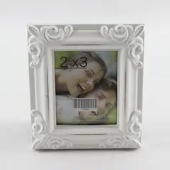 Hobby Lobby White Embossed Picture Frame 2.5"x 3" Pictures