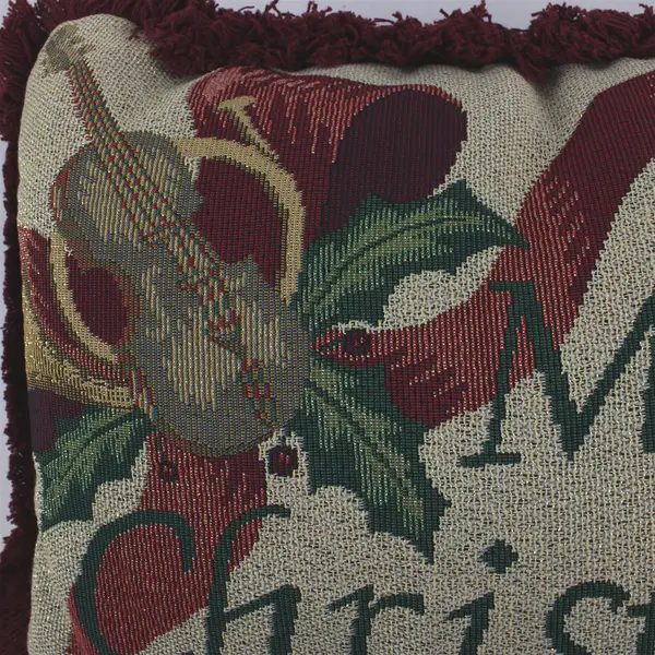 Unbranded Embroidered "Merry Christmas" Throw Pillow 16.5" x 13.5" Holiday Decor
