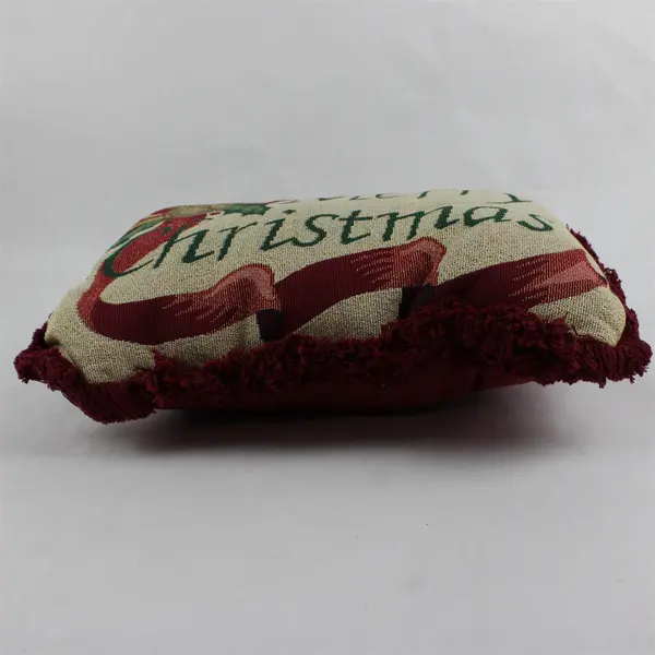 Unbranded Embroidered "Merry Christmas" Throw Pillow 16.5" x 13.5" Holiday Decor