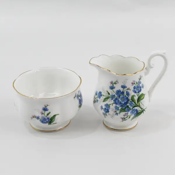 Royal Albert "Forget Me Not" Bone China Creamer & Open Sugar Bowl  England  