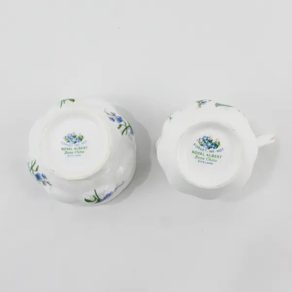 Royal Albert "Forget Me Not" Bone China Creamer & Open Sugar Bowl  England  
